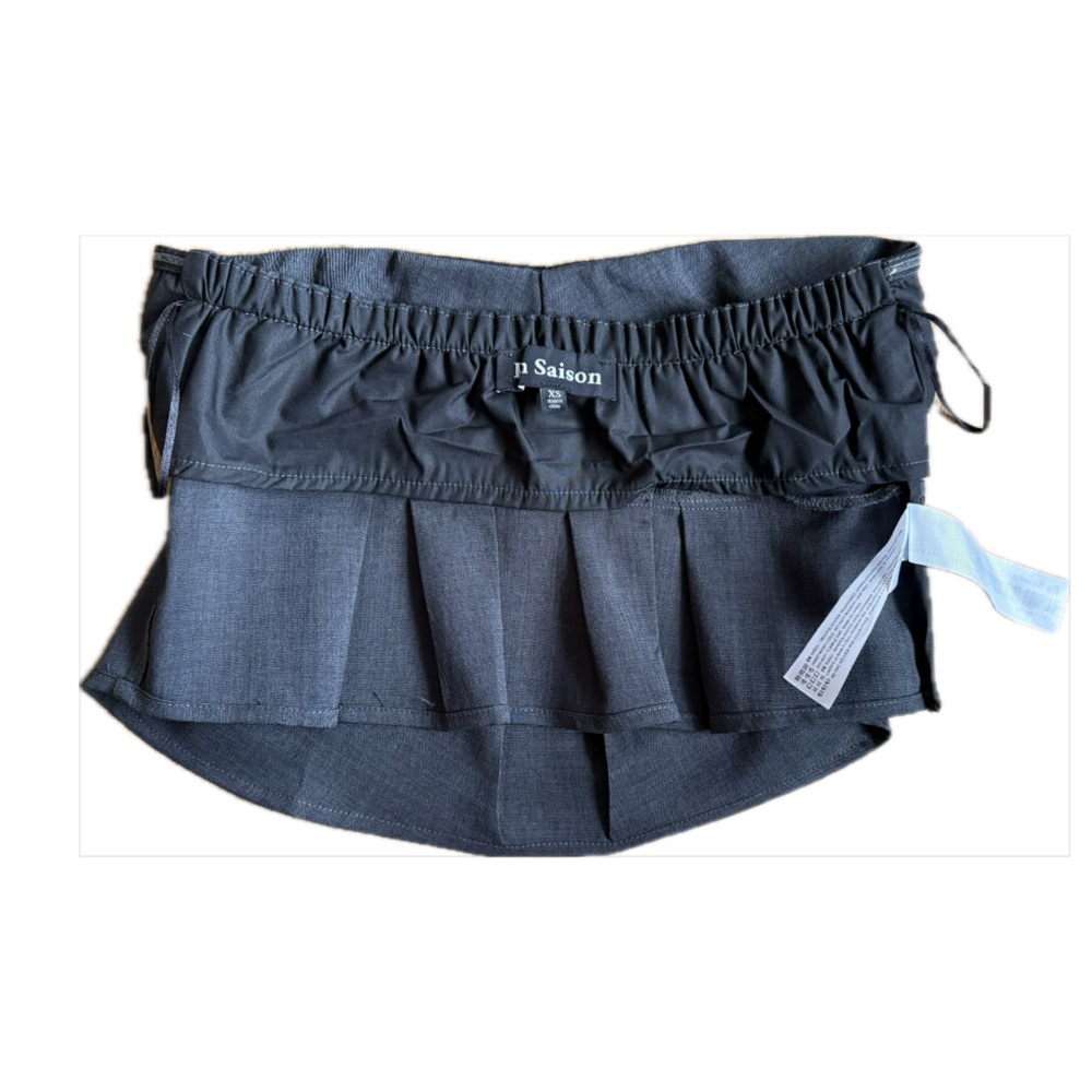 En Saison Pleated Cropped Tube Top Dark Grey XS - Picture 9 of 11